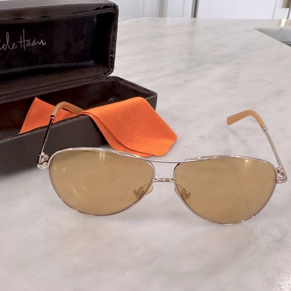 COLE HAAN metal aviator sunglasses - c608 - Picture 4 of 5